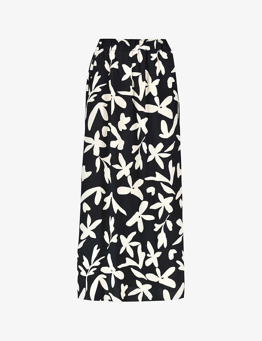 Leaf-print Maxi-length Woven Skirt 3 Leaf-print Maxi-length Woven Skirt