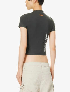 Baby Graphic-print Stretch-cotton T-shirt -Ted Baker Store R04192040 BLACKWHITE ALT03