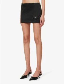Prada Zipped-pouch Re-Nylon Mini Skirt -Ted Baker Store R04192398 NERO ALT02