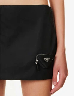 Prada Zipped-pouch Re-Nylon Mini Skirt -Ted Baker Store R04192398 NERO ALT04