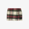 Prada Tartan Logo-appliqué Wool Mini Skirt -Ted Baker Store R04192401 AVORIO M