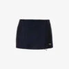 Prada Low-rise Logo-patch Cashmere Mini Skirt -Ted Baker Store R04192406 BLEU M