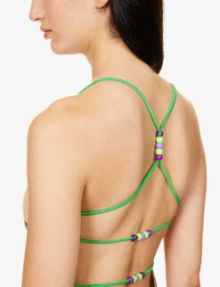 Lulu V-neck Check-pattern Upcycled Top -Ted Baker Store R04192930 BEIGEBRONZE ALT04