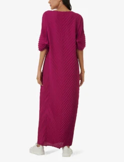 Herringbone-plissé Woven Maxi Kaftan -Ted Baker Store R04194001 MAGENTA ALT03