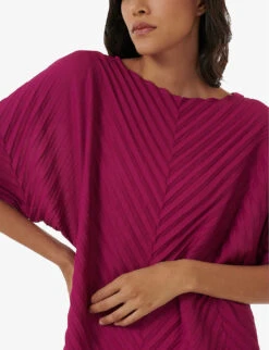 Herringbone-plissé Woven Maxi Kaftan -Ted Baker Store R04194001 MAGENTA ALT04