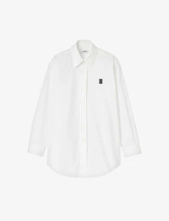 Sandro Livana Logo-embroidered Relaxed-fit Cotton Shirt