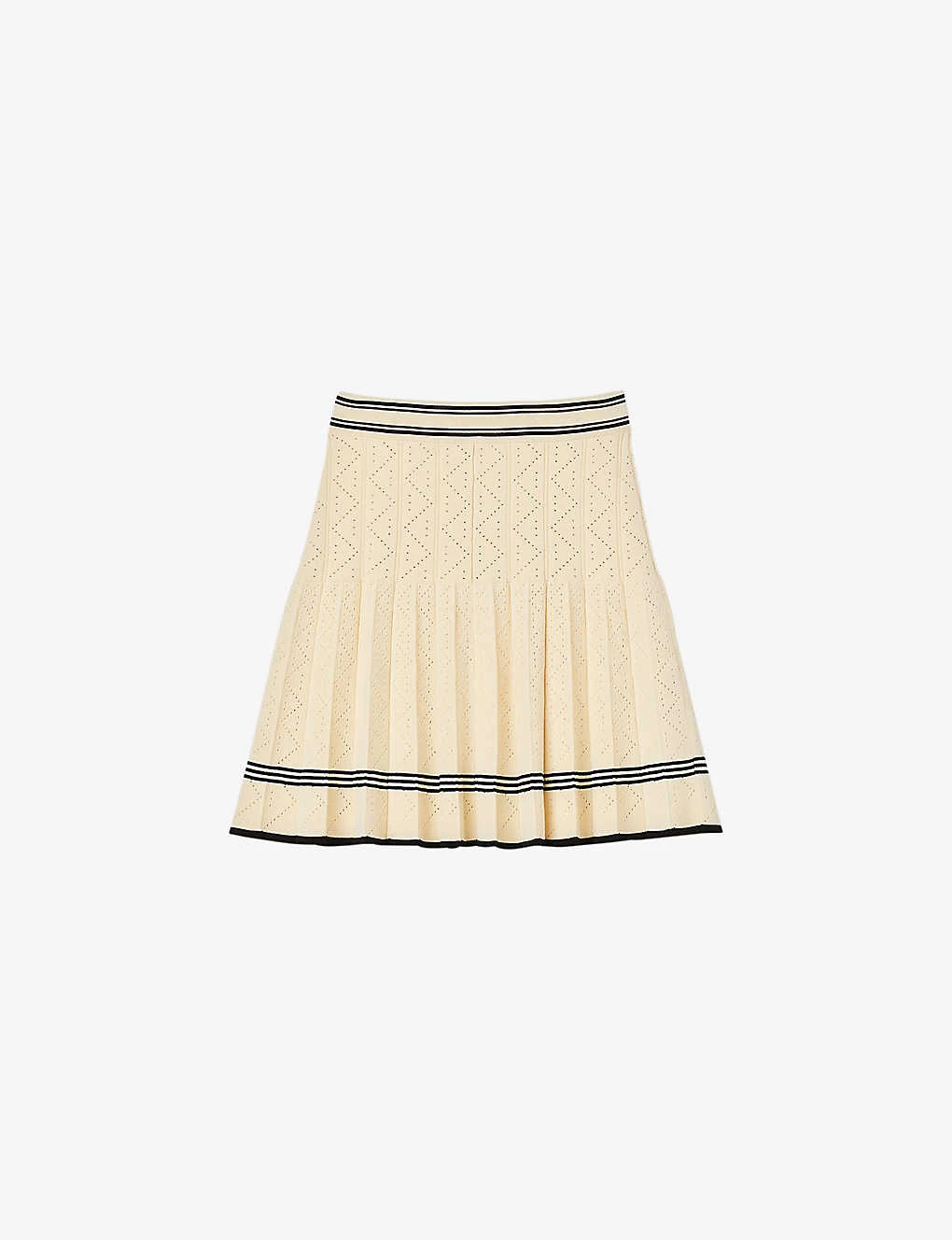 Sandro Fable Contrast-band Pleated Stretch-knit Mini Skirt 3 Sandro Fable Contrast-band Pleated Stretch-knit Mini Skirt