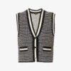 ME AND EM Sleeveless Jacquard-knit Cotton-blend Vest -Ted Baker Store R04194881 BLACKCREAM M