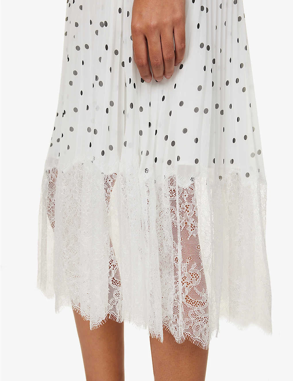 SELF PORTRAIT Polka-dot Lace-trim Woven Midi Dress 7 SELF PORTRAIT Polka-dot Lace-trim Woven Midi Dress - Image 5