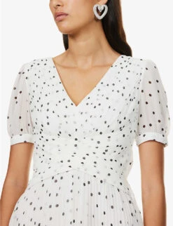 SELF PORTRAIT Polka-dot Lace-trim Woven Midi Dress 13 SELF PORTRAIT Polka-dot Lace-trim Woven Midi Dress -Ted Baker Store R04195734 MONOCHROME ALT05