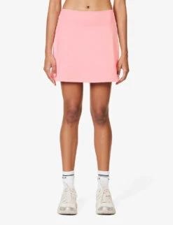 Girlfriend Collective High-rise A-line Stretch-recycled-polyester Mini Skort -Ted Baker Store R04196138 CANDYPINK ALT02