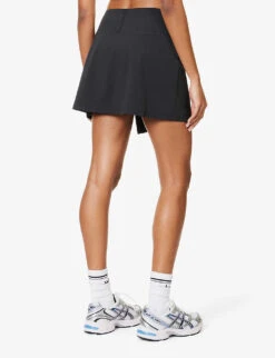 Girlfriend Collective Float Split-hem Stretch-recycled-polyester Mini Skort -Ted Baker Store R04196143 BLACK ALT03