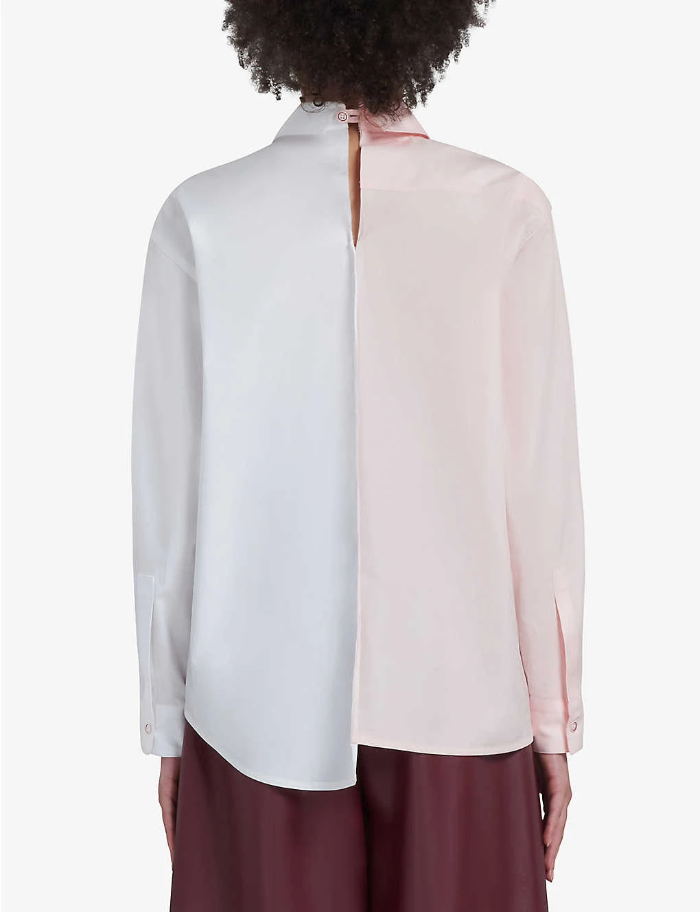 Marni Two-tone Asymmetric-hem Cotton-poplin Shirt 5 Marni Two-tone Asymmetric-hem Cotton-poplin Shirt - Image 3
