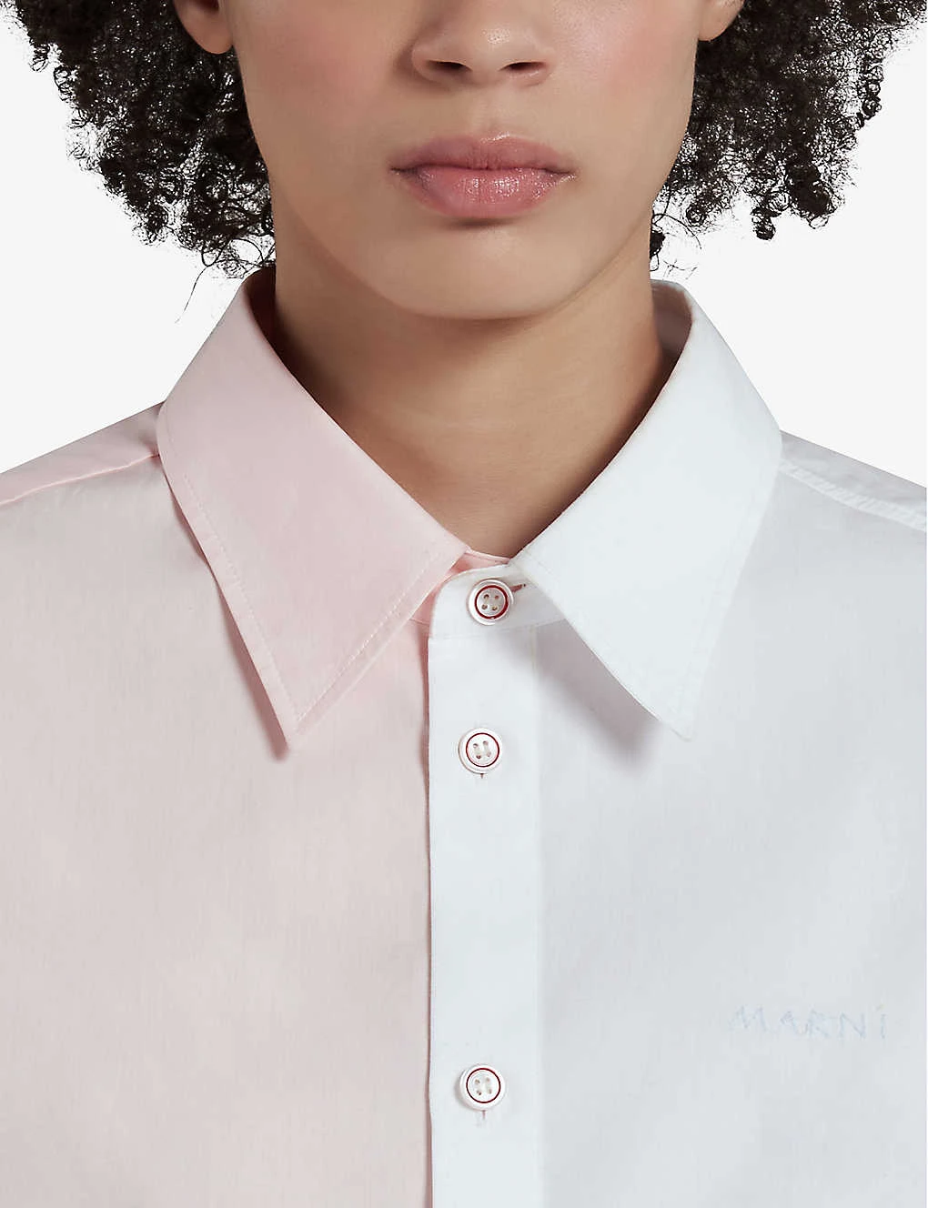 Marni Two-tone Asymmetric-hem Cotton-poplin Shirt 6 Marni Two-tone Asymmetric-hem Cotton-poplin Shirt - Image 4