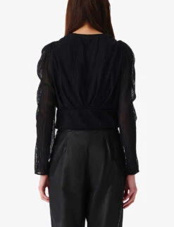 IRO Amili Plunge V-neck Stretch-woven Top -Ted Baker Store R04196512 BLA01 ALT03