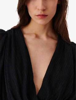 IRO Amili Plunge V-neck Stretch-woven Top -Ted Baker Store R04196512 BLA01 ALT04