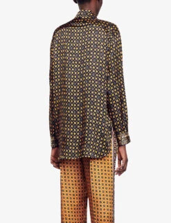 Sandro Jungle Graphic-print Long-sleeve Woven Shirt -Ted Baker Store R04197820 NOIRGRIS ALT03
