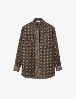 Sandro Jungle Graphic-print Long-sleeve Woven Shirt