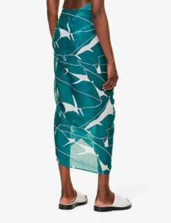 ERES Alligator Graphic-print Ramie Midi Skirt -Ted Baker Store R04198473 IMPRIMEBANANIERSJUNGLE ALT03
