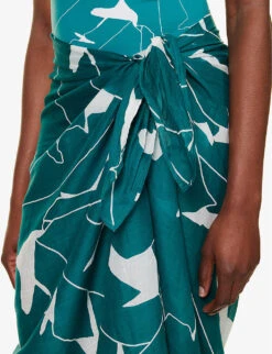 ERES Alligator Graphic-print Ramie Midi Skirt -Ted Baker Store R04198473 IMPRIMEBANANIERSJUNGLE ALT04
