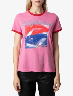 Zadig & Voltaire Zoe Photographic-print Organic-cotton T-shirt -Ted Baker Store R04198981 ANTICPINK ALT02
