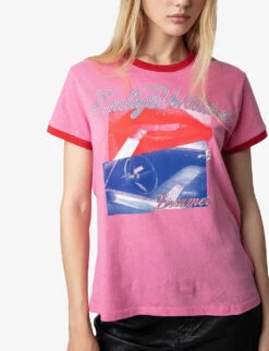 Zadig & Voltaire Zoe Photographic-print Organic-cotton T-shirt -Ted Baker Store R04198981 ANTICPINK ALT04