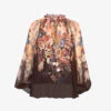 Zimmermann Floral-print Sheer Silk Blouse