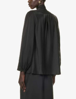 Zimmermann Luminosity Cowl-neck Silk Blouse -Ted Baker Store R04199050 BLACK ALT03