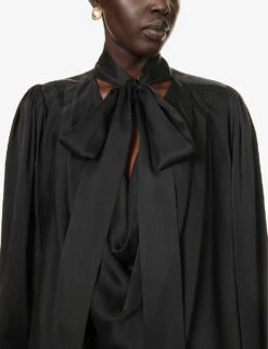 Zimmermann Luminosity Cowl-neck Silk Blouse -Ted Baker Store R04199050 BLACK ALT04