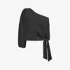 One-shoulder Tie-detail Woven Top -Ted Baker Store R04199232 BLACK M