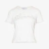 Blumarine Logo Rhinestone-embellished Stretch-cotton T-shirt -Ted Baker Store R04199733 BIANCONATURALE M