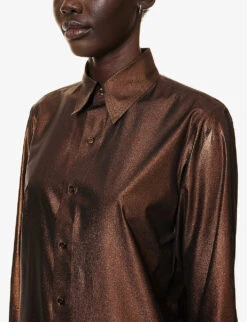 No.197 Raw-trim Silk Shirt -Ted Baker Store R04199785 49CUPPER ALT04