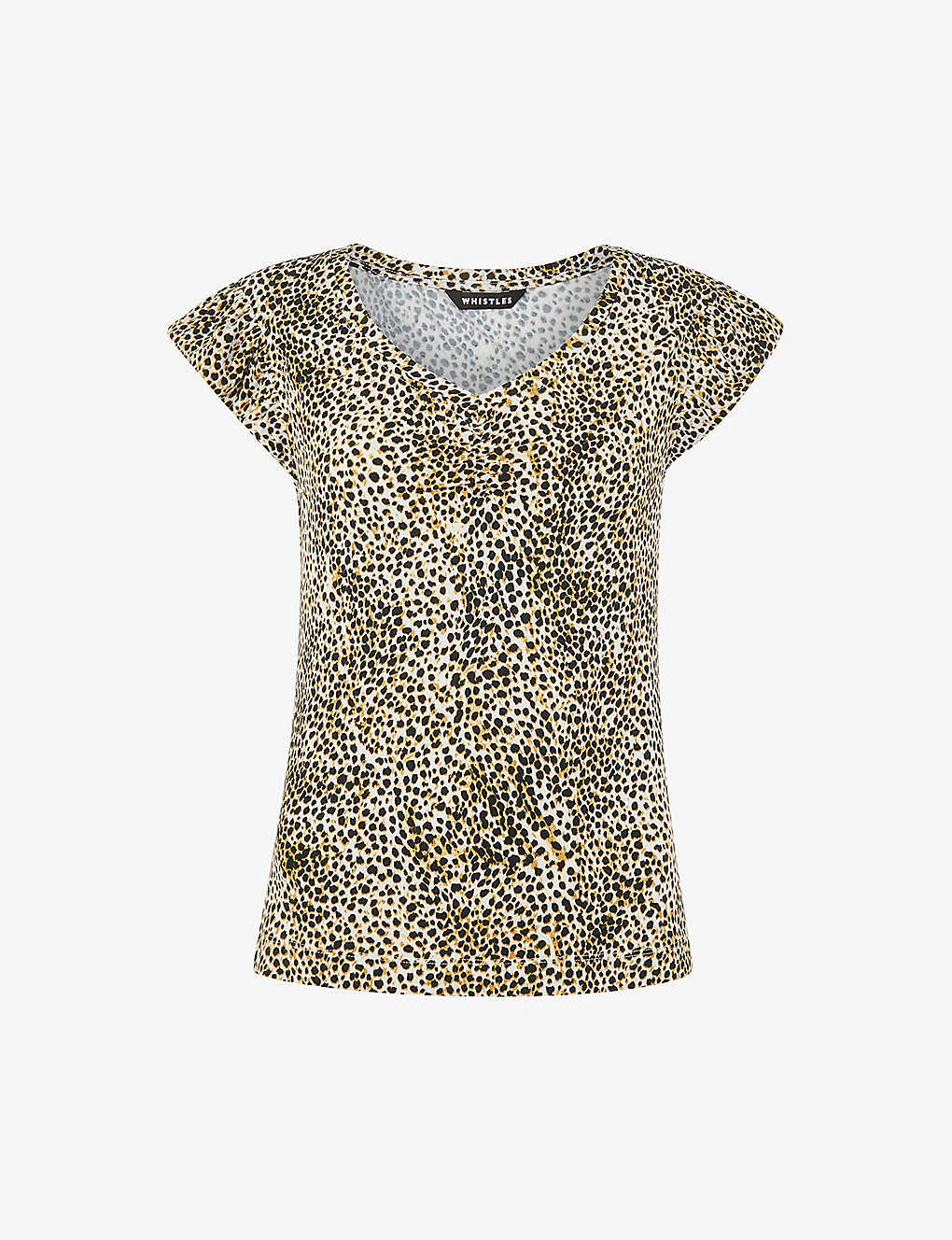 Whistles Leopard-print Frill-sleeve Stretch-woven Top 3 Whistles Leopard-print Frill-sleeve Stretch-woven Top