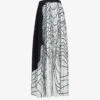 Abstract-print Pleated Crepe Midi Skirt -Ted Baker Store R04200167 BLACKWH M