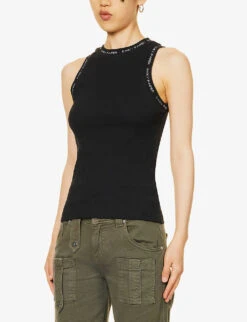 Daily Paper Erib Logo-print Stretch-cotton Top -Ted Baker Store R04200790 BLACK ALT02