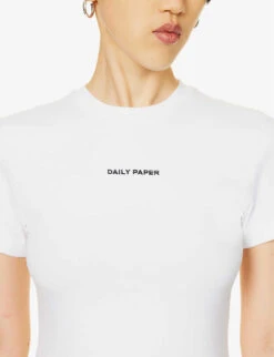 Daily Paper Emefa Brand-embroidered Stretch-cotton T-shirt -Ted Baker Store R04200791 WHITE ALT04