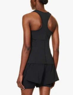 Adidas By Stella Mccartney TruePurpose Racerback Stretch-recycled Polyester-blend Top -Ted Baker Store R04201616 BLACK ALT03