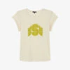 Soeur Valentina Brand-print Organic-cotton And Linen-blend T-shirt -Ted Baker Store R04202518 CREAM M