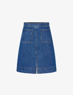 Soeur Minorque Patch-pocket High-rise Stretch-denim Mini Skirt
