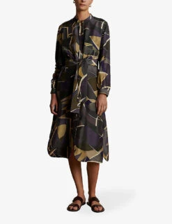 Soeur Lauren Graphic-print Tied-waist Silk Midi Dress 6 Soeur Lauren Graphic-print Tied-waist Silk Midi Dress -Ted Baker Store R04202827 PRINT ALT01