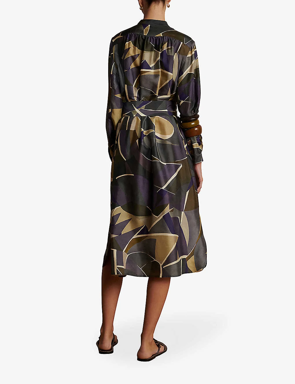 Soeur Lauren Graphic-print Tied-waist Silk Midi Dress 5 Soeur Lauren Graphic-print Tied-waist Silk Midi Dress - Image 3