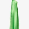 Ushuaia Asymmetric-hem Satin Maxi Dress -Ted Baker Store R04203287 PARISGREEN M