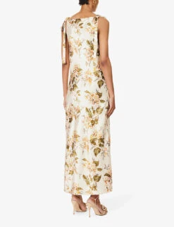Aden Floral-pattern Silk Midi Dress -Ted Baker Store R04203297 BELLA ALT03