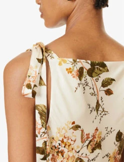 Aden Floral-pattern Silk Midi Dress -Ted Baker Store R04203297 BELLA ALT04