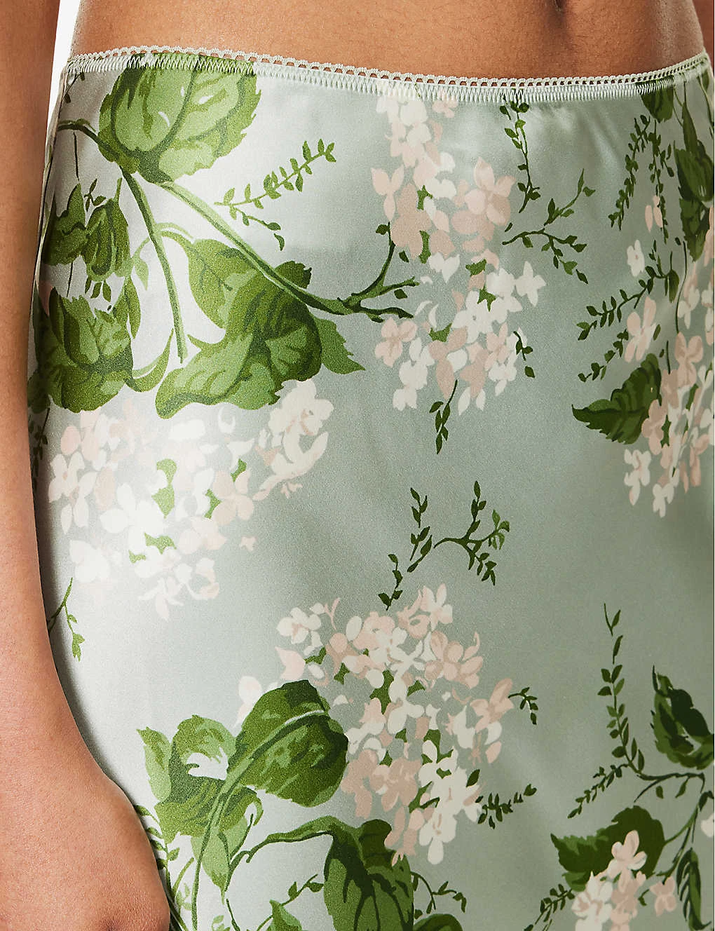 Arie Floral-pattern Lace-trim Silk Midi Skirt 7 Arie Floral-pattern Lace-trim Silk Midi Skirt - Image 5