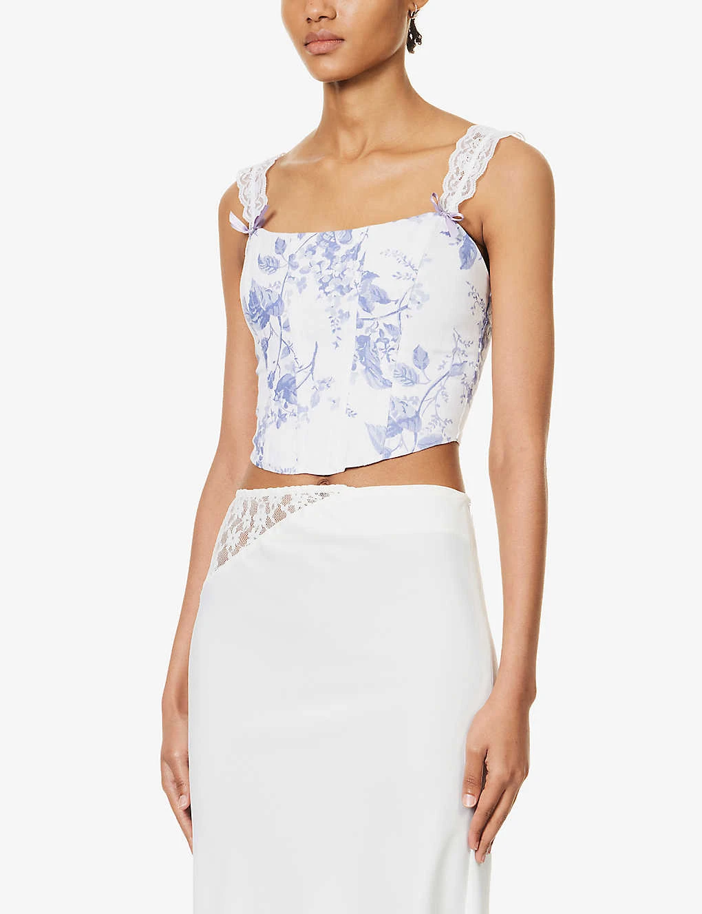 Brigitta Floral-pattern Boned Linen Top 5 Brigitta Floral-pattern Boned Linen Top - Image 3