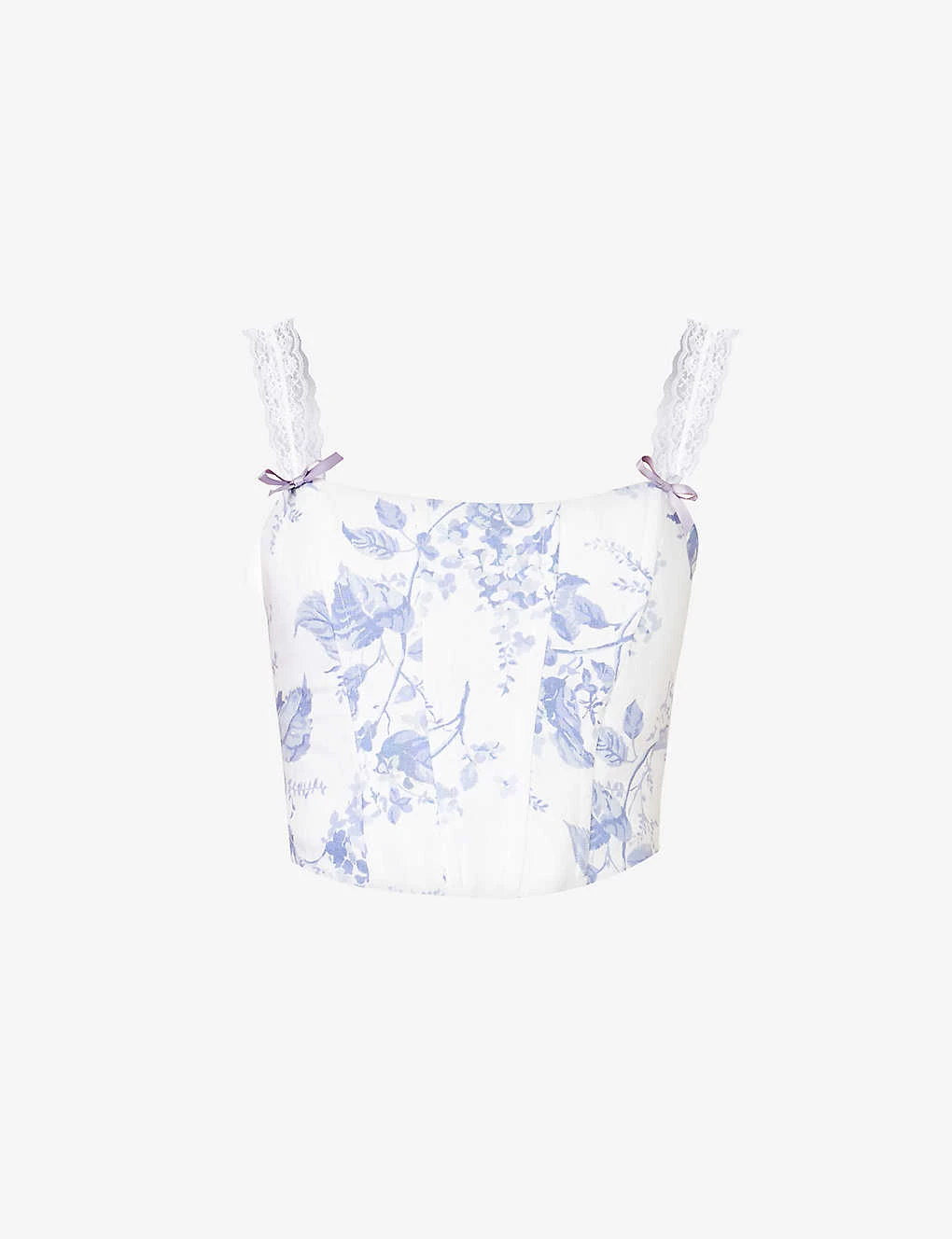 Brigitta Floral-pattern Boned Linen Top 3 Brigitta Floral-pattern Boned Linen Top