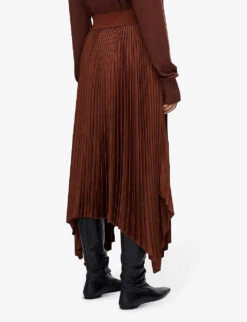 Joseph Ade Pleated Woven Midi Skirt -Ted Baker Store R04203808 MAHOGANY ALT02