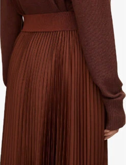Joseph Ade Pleated Woven Midi Skirt -Ted Baker Store R04203808 MAHOGANY ALT03