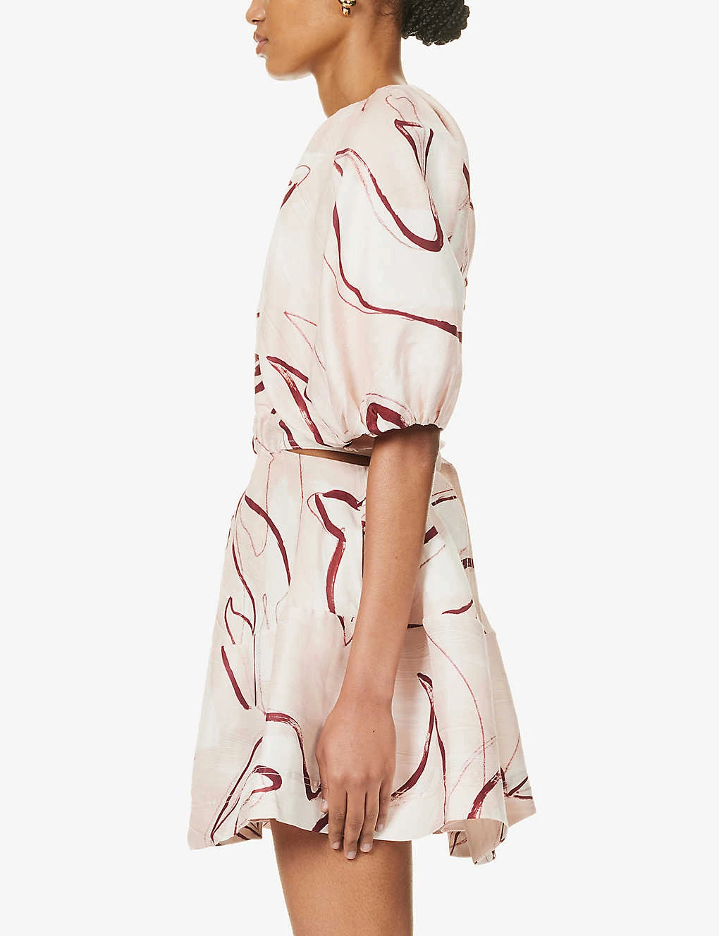 Psychedelia Puff-sleeve Linen-blend Mini Dress 5 Psychedelia Puff-sleeve Linen-blend Mini Dress - Image 3